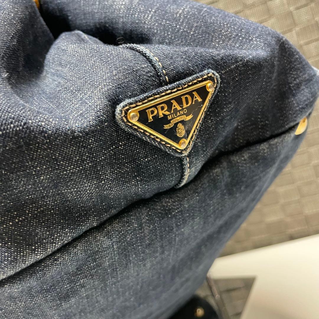 a*a様 PRADA カナパ　M デニム　レアカラー　トートバッグ