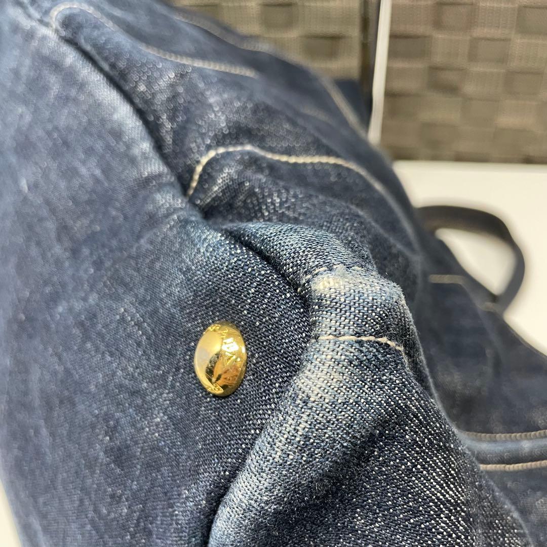 a*a様 PRADA カナパ　M デニム　レアカラー　トートバッグ