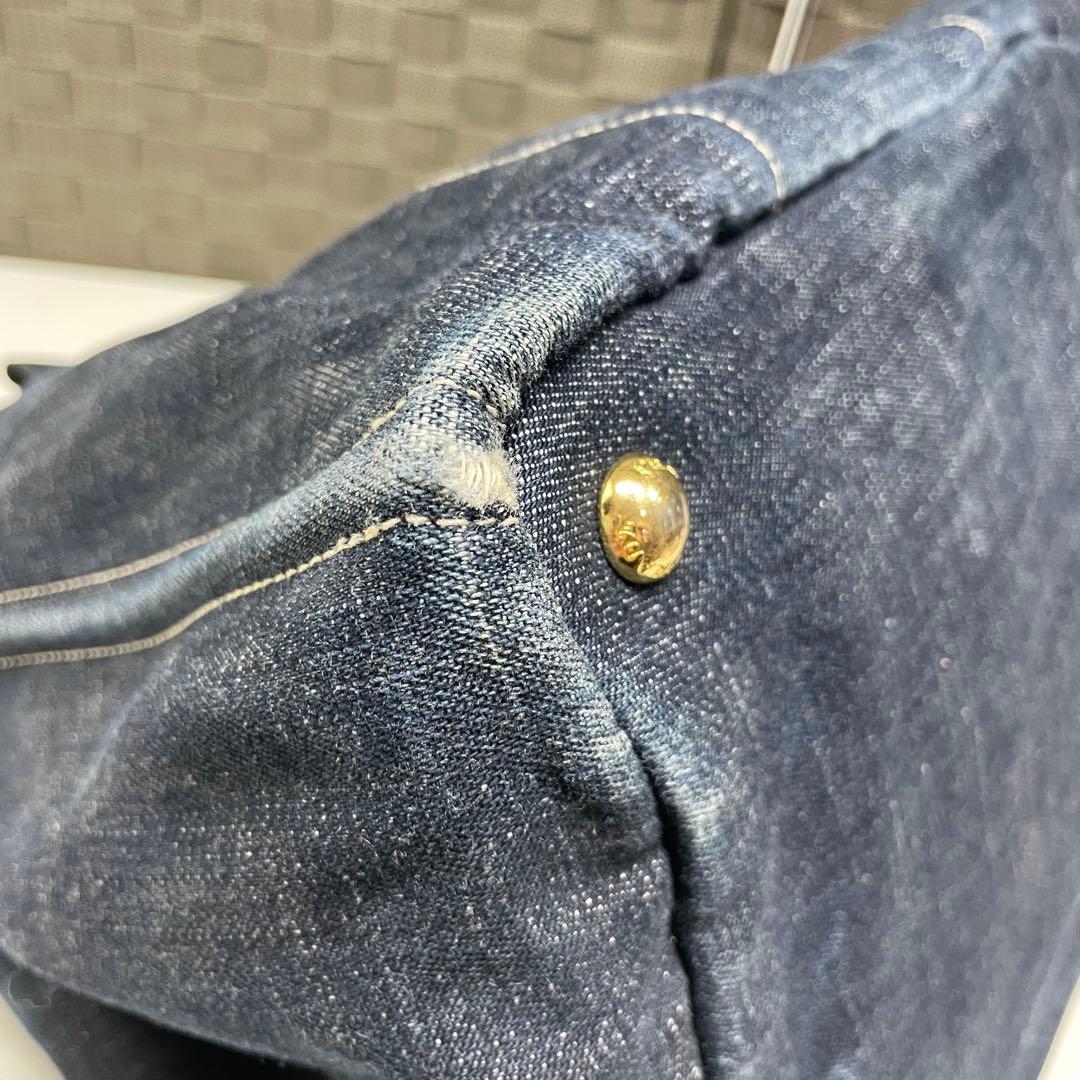 a*a様 PRADA カナパ　M デニム　レアカラー　トートバッグ