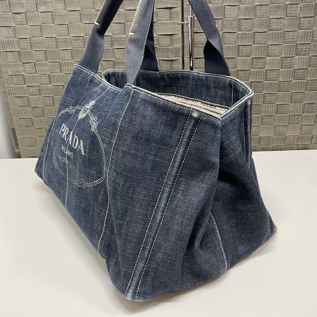 a*a様 PRADA カナパ　M デニム　レアカラー　トートバッグ