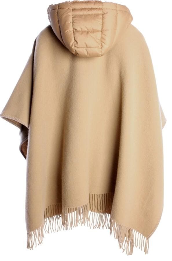 モンクレール ダウン フーディー　ウール ポンチョ 　ケープ　MONCLER