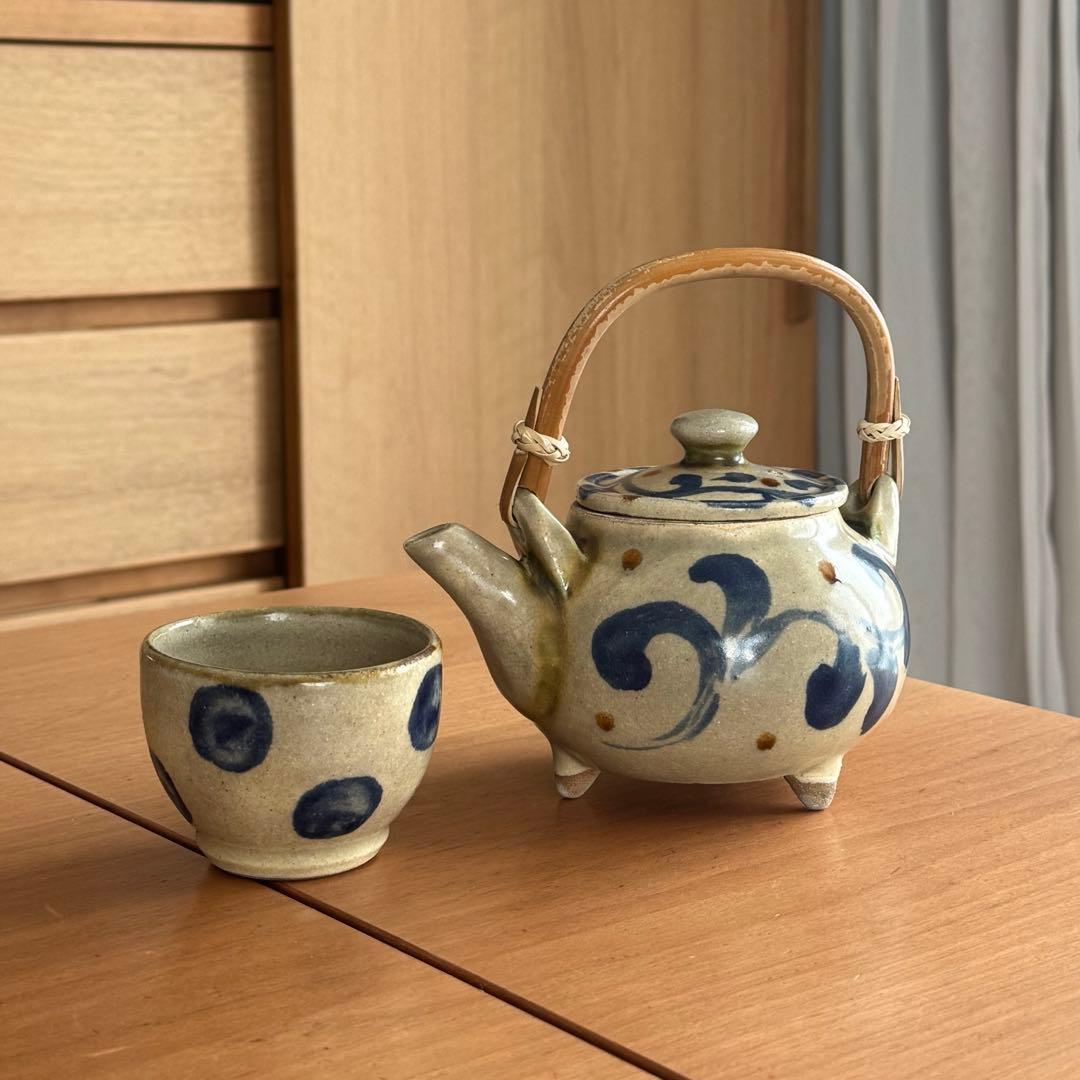 [1/9〆切]北窯 松田共司 沖縄民藝　やちむん　急須　カップセット