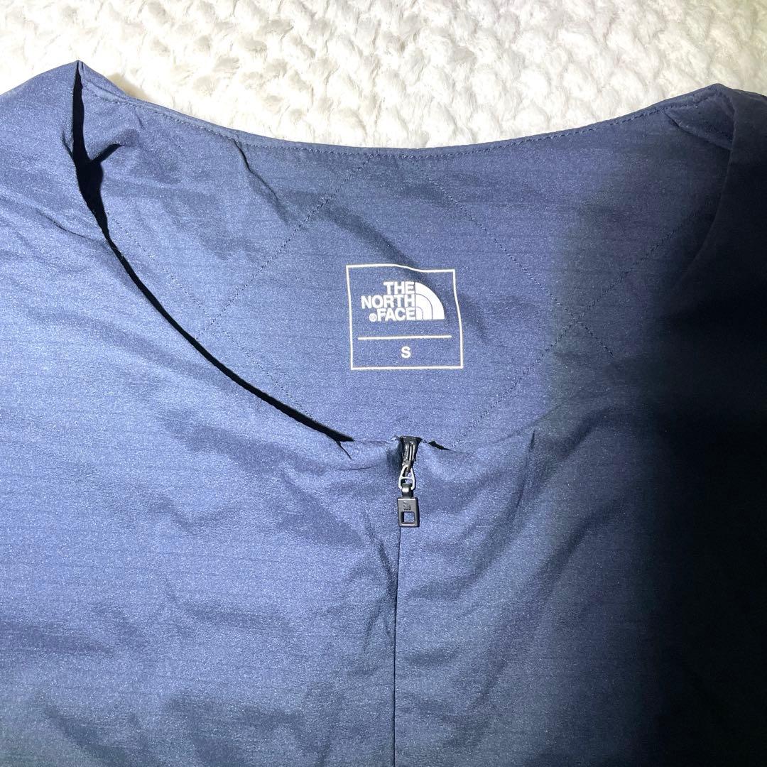 ノースフェイス【S】ノーカラーフレキシブルゼファーカーディガン 中綿