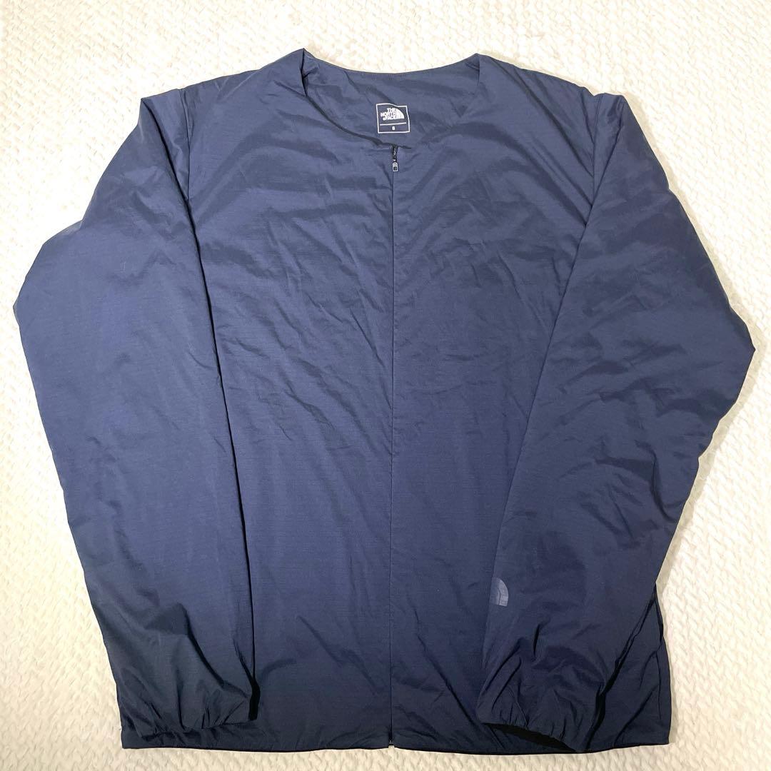 ノースフェイス【S】ノーカラーフレキシブルゼファーカーディガン 中綿
