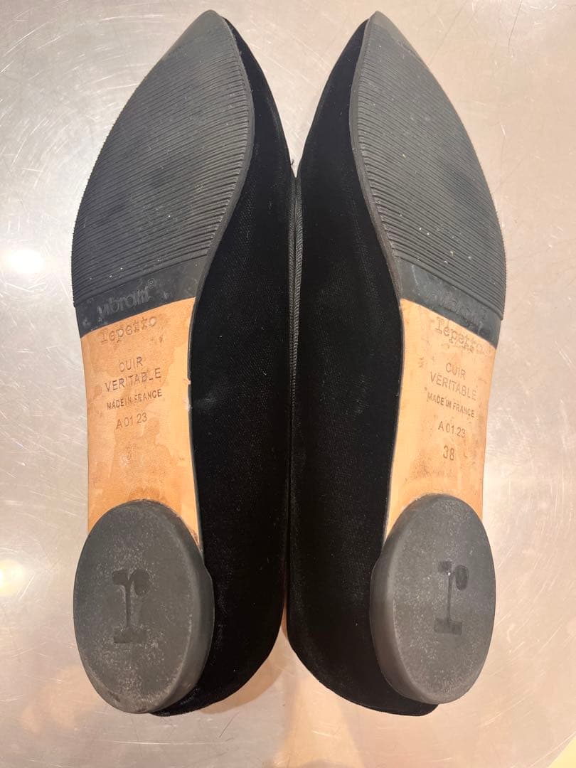 Repetto ブラック フラットシューズ 38