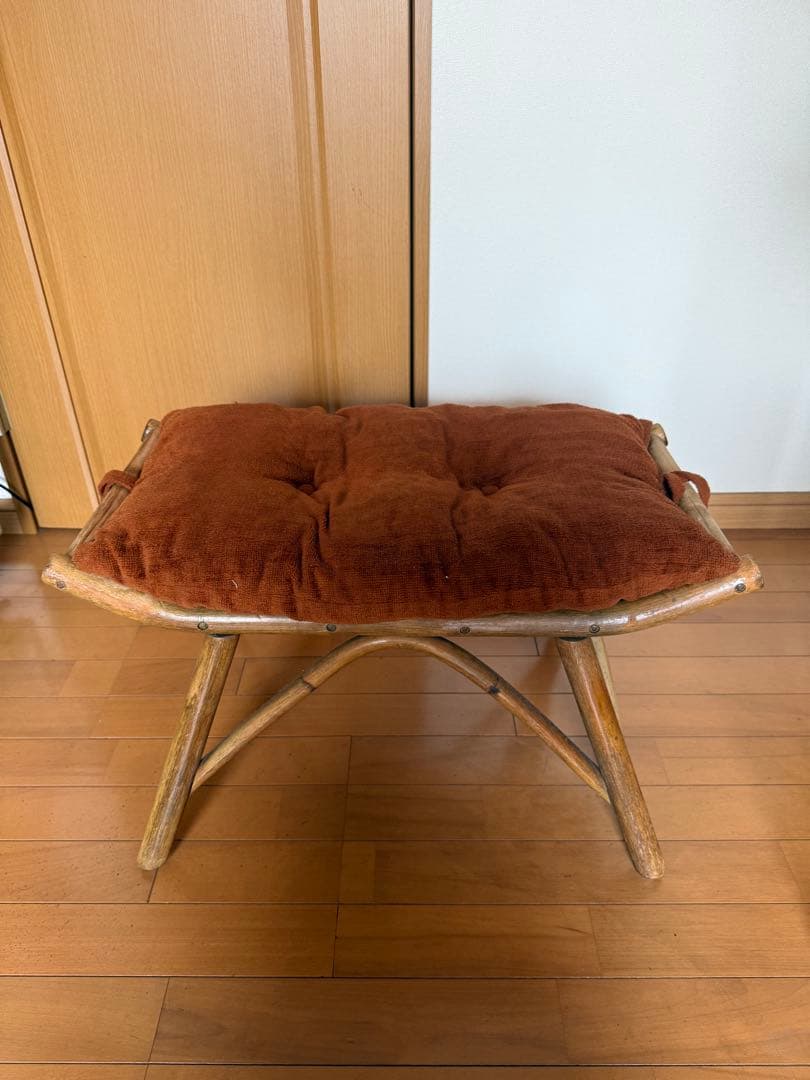 50s ラタン　オットマン　スツール　ミッドセンチュリー