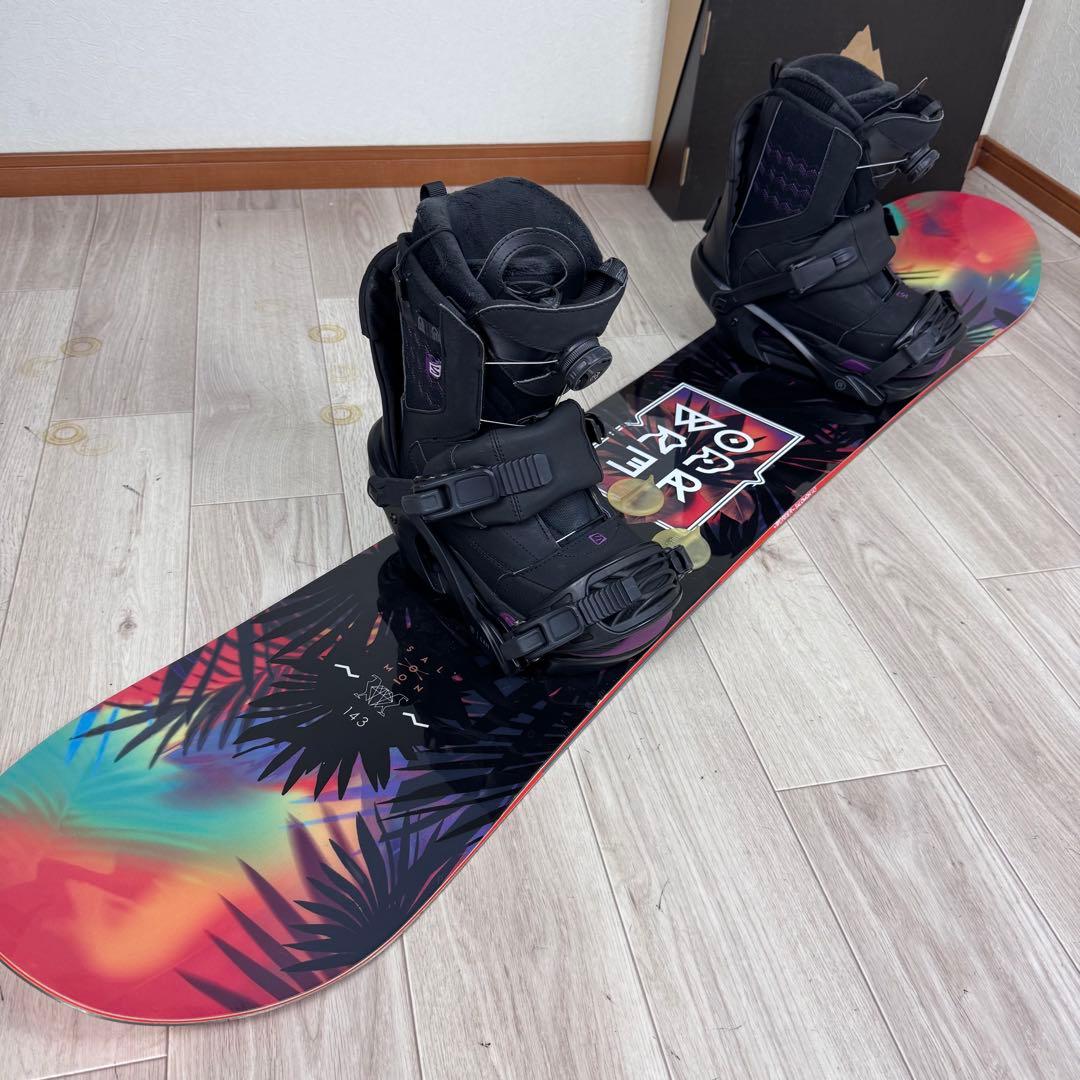 SALOMON レディーススノーボードセット 143cm ブーツ24.5cm