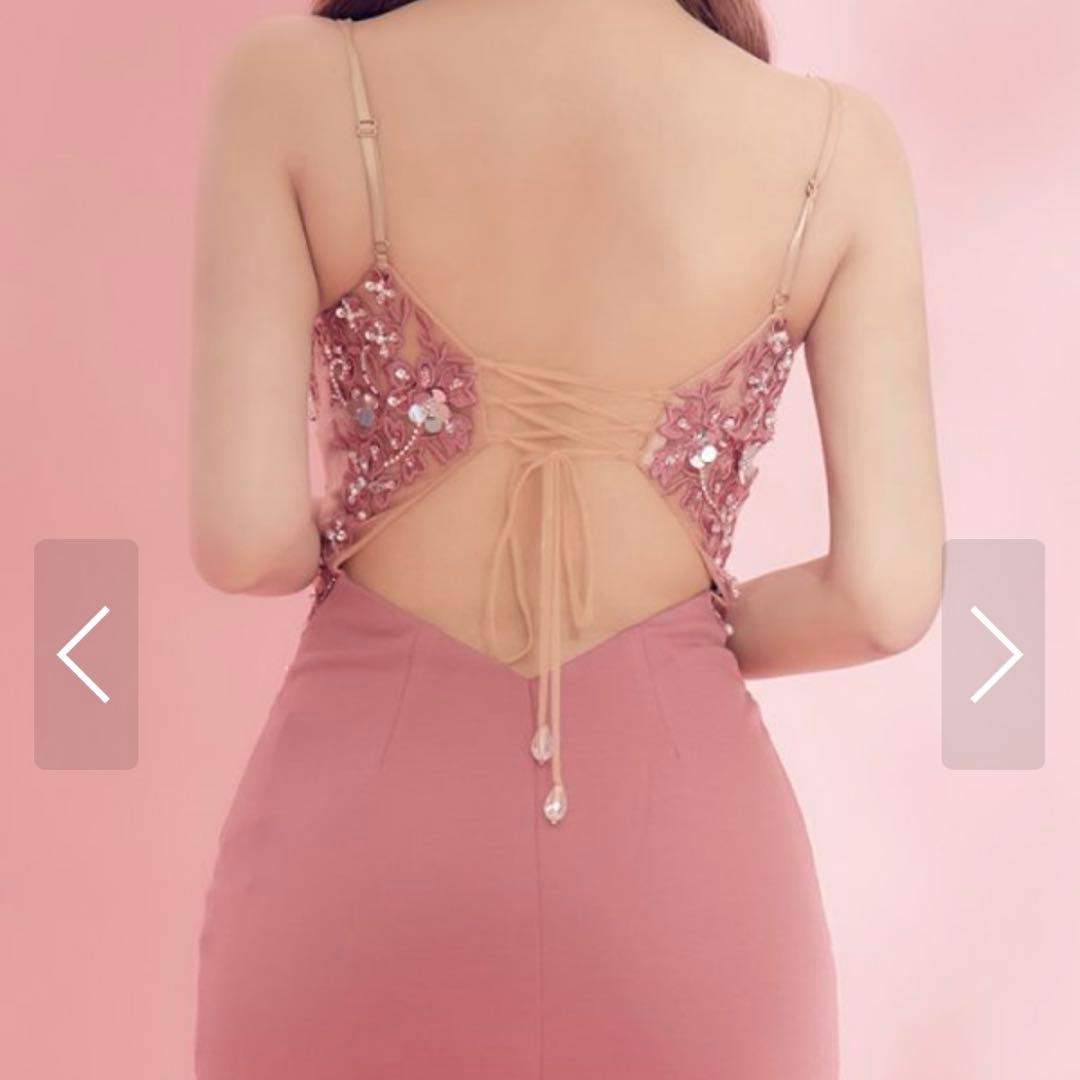 エンジェルアール ビジュー タイト ミニドレス キャバドレス ピンク　ドレス