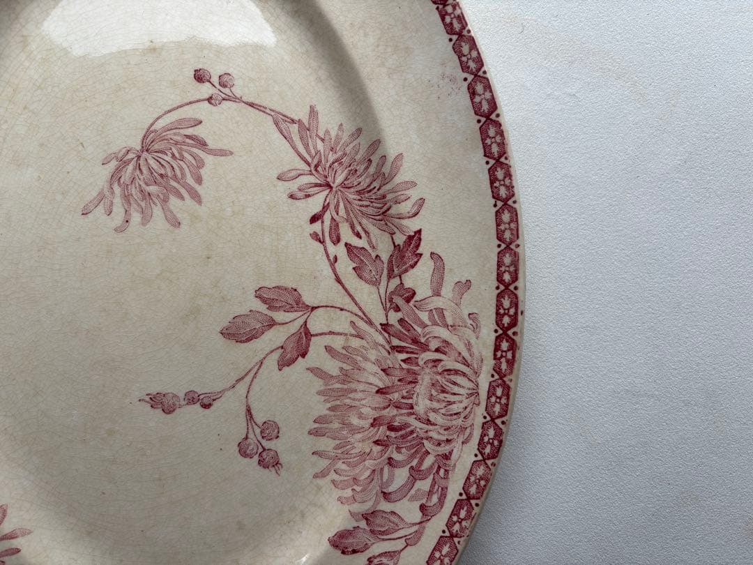 クレイユモントローTURENNE（チュレンヌ）赤オーバル皿　クレイユモントロー赤