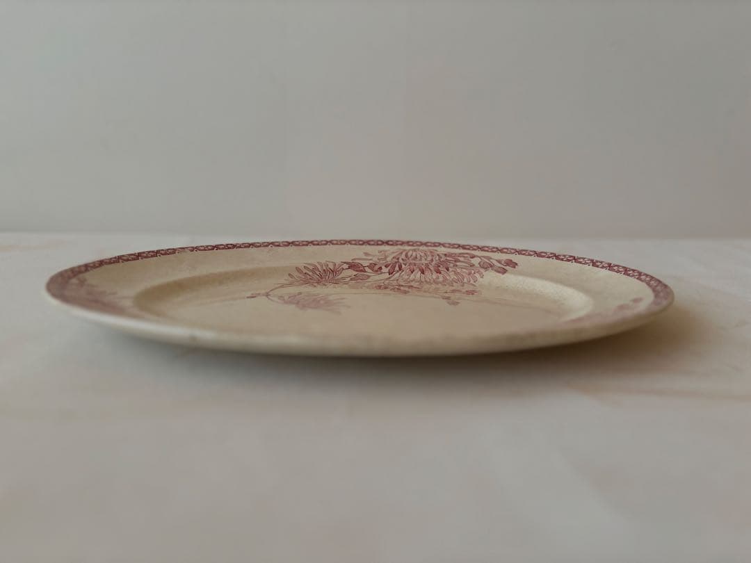 クレイユモントローTURENNE（チュレンヌ）赤オーバル皿　クレイユモントロー赤