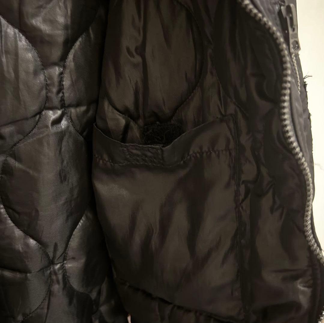 ALPHA MA-1スタイル 黒ジャケット フード付き XL