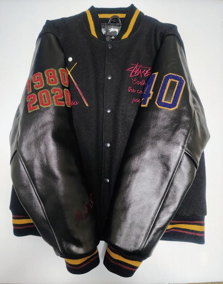 ジャケット・アウター STUSSY 40TH ANNIVERSARY VARSITY JACKET