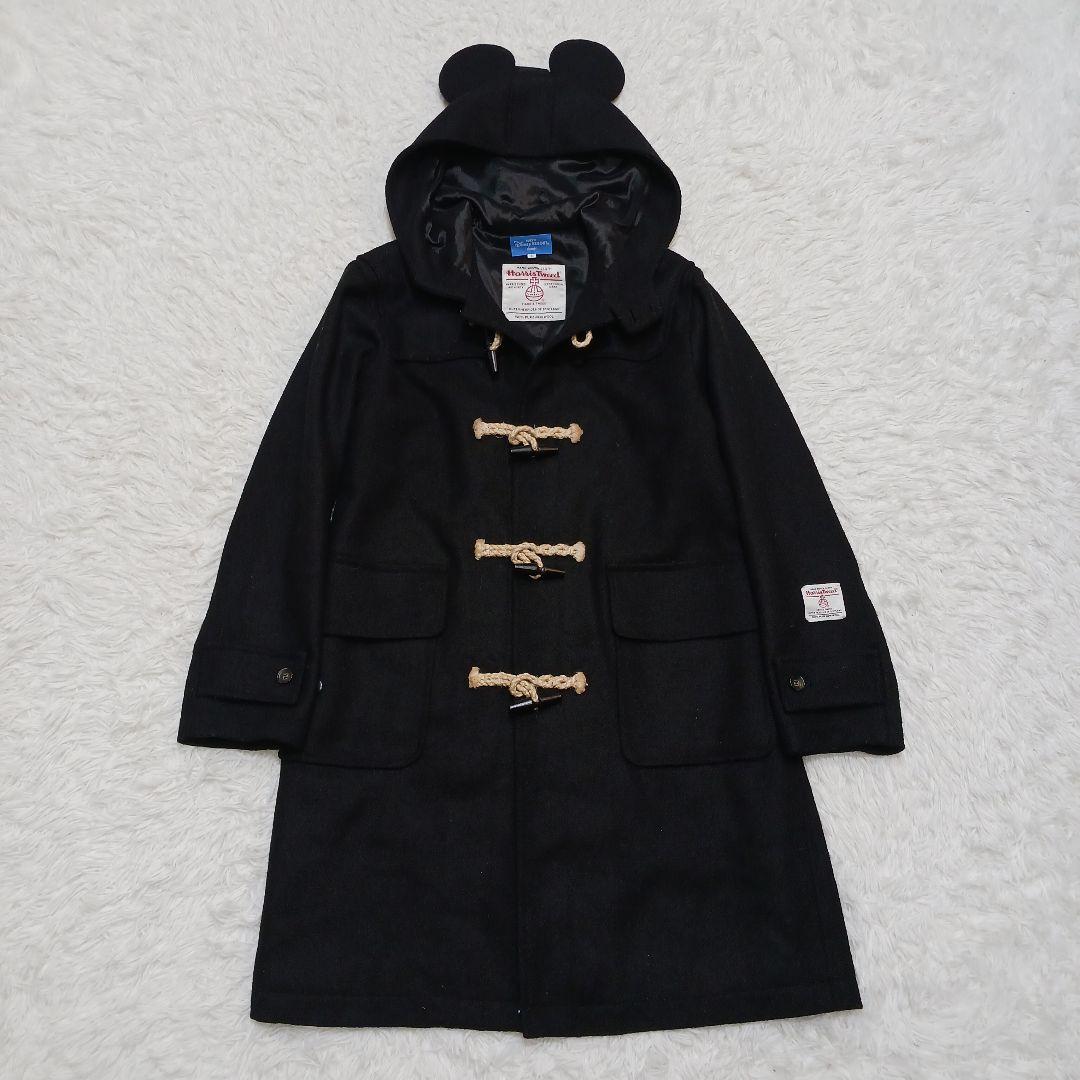 ✨未使用級✨ディズニーリゾート×ハリスツイード　ダッフル　ミッキーフード　L