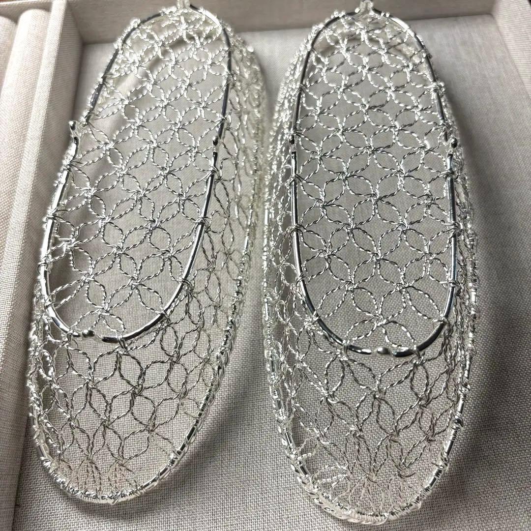 未使用品銀座和光銀仕上げカゴ編みおしぼりトレー