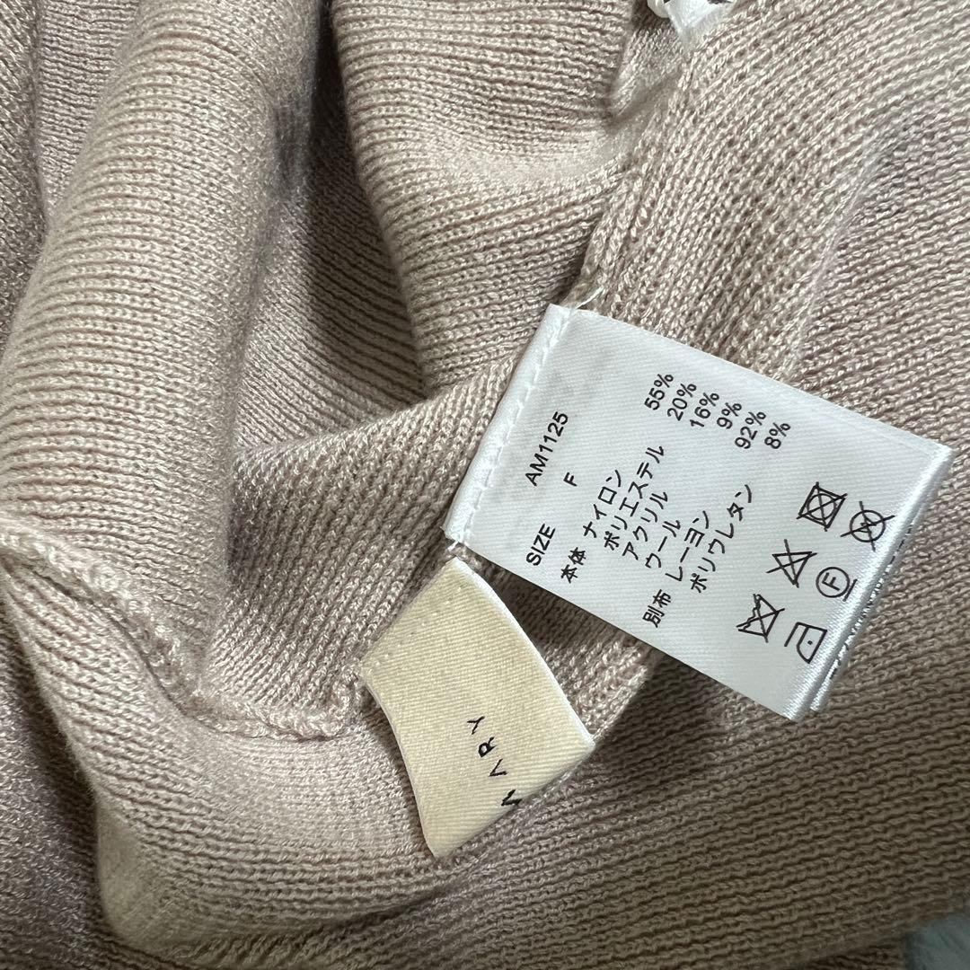 ワンピース andmaryHelen knit flare mini dress beige