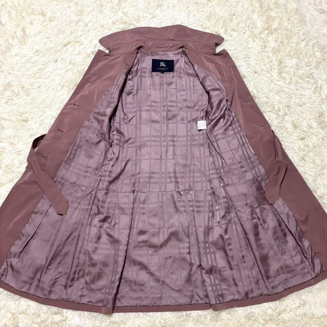 【バーバリーロンドン】トレンチコート　ノバチェック　ベルト　ピンク　40