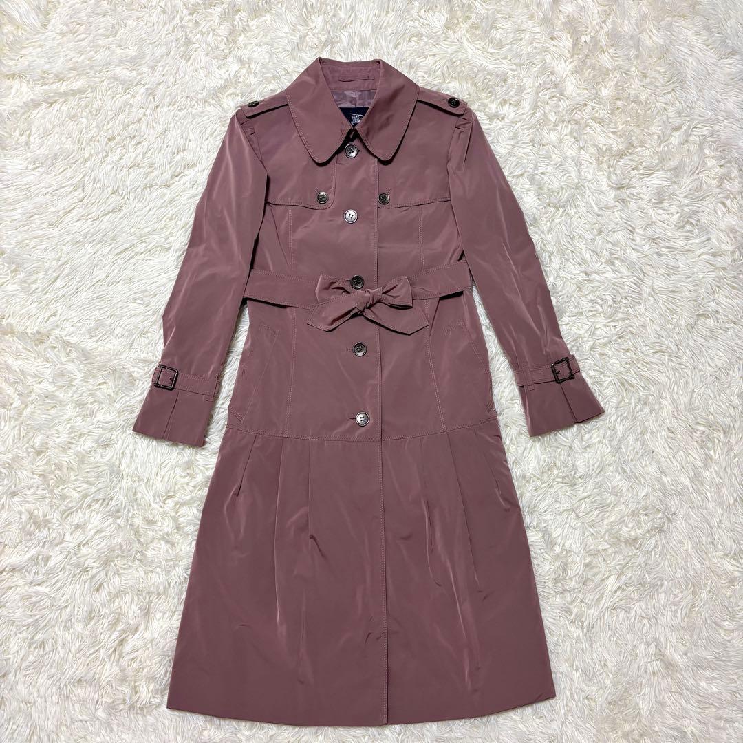 【バーバリーロンドン】トレンチコート　ノバチェック　ベルト　ピンク　40