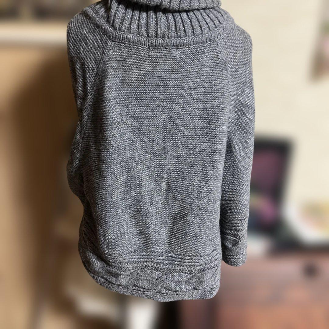 BURBERRY BLUELABELグレー ニットカーディガン マントタイプ長袖