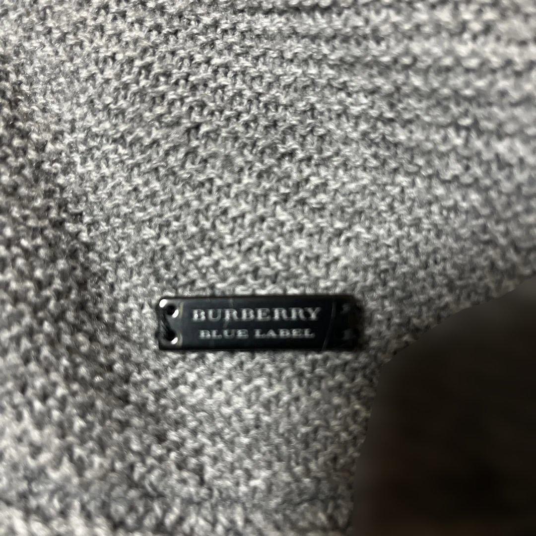 BURBERRY BLUELABELグレー ニットカーディガン マントタイプ長袖