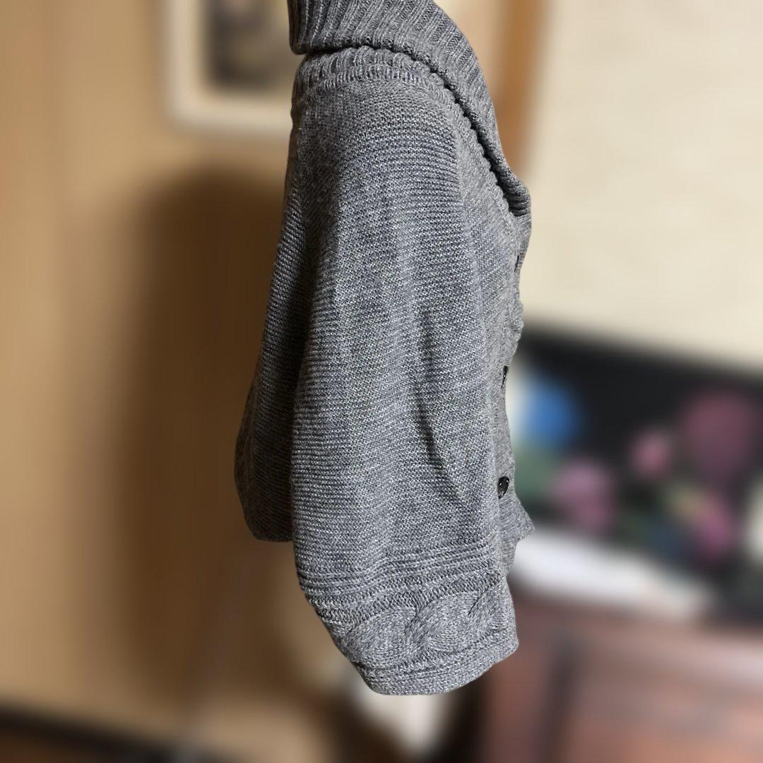 BURBERRY BLUELABELグレー ニットカーディガン マントタイプ長袖