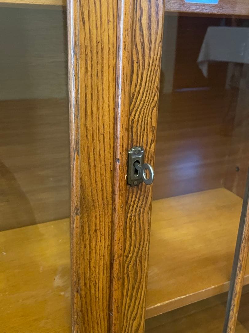 英国イギリス アンティーク家具 ブックケース 本棚 オーク材 猫脚 キャビネット