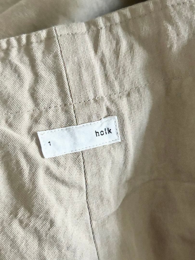 【美品】holk　コットンチノ オーバーオール 　KHAKI