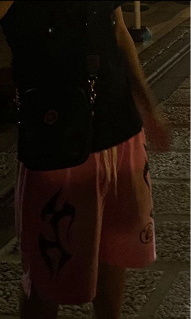 HELLSTAR ピンク フレイムデザイン ショートパンツ M