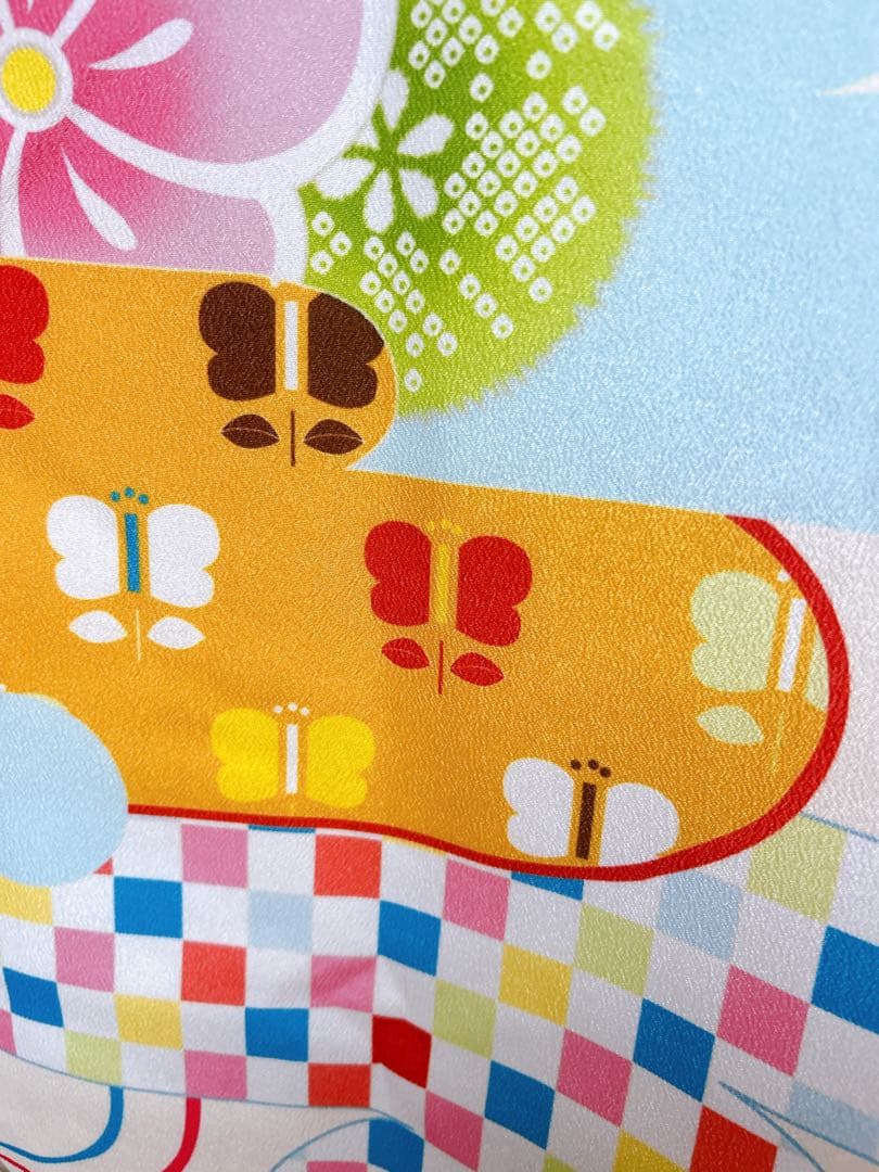 美品!!水色×ピンク♡七五三　7歳　女の子　フルセット一式　パール付帯締め