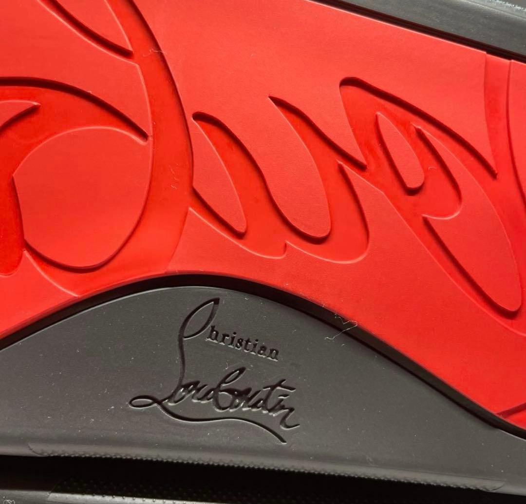 未使用クリスチャンルブタン　スタッズブラックスライドサンダル　42