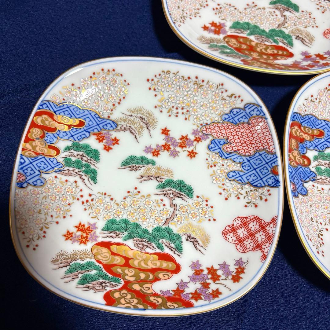 其泉　染錦　春秋文　銘々皿5枚⭐️未使用
