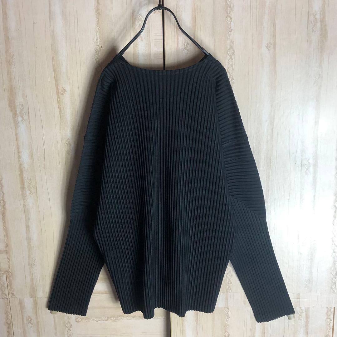 オムプリッセイッセイミヤケ　ブラック　Vネックロングスリーブカットソー3サイズ