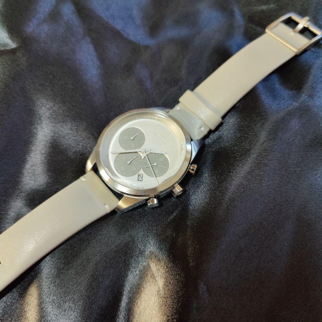 KNUT GADD/クヌートガッド　クロノグラフ 　クォーツ　メンズグレーレザー