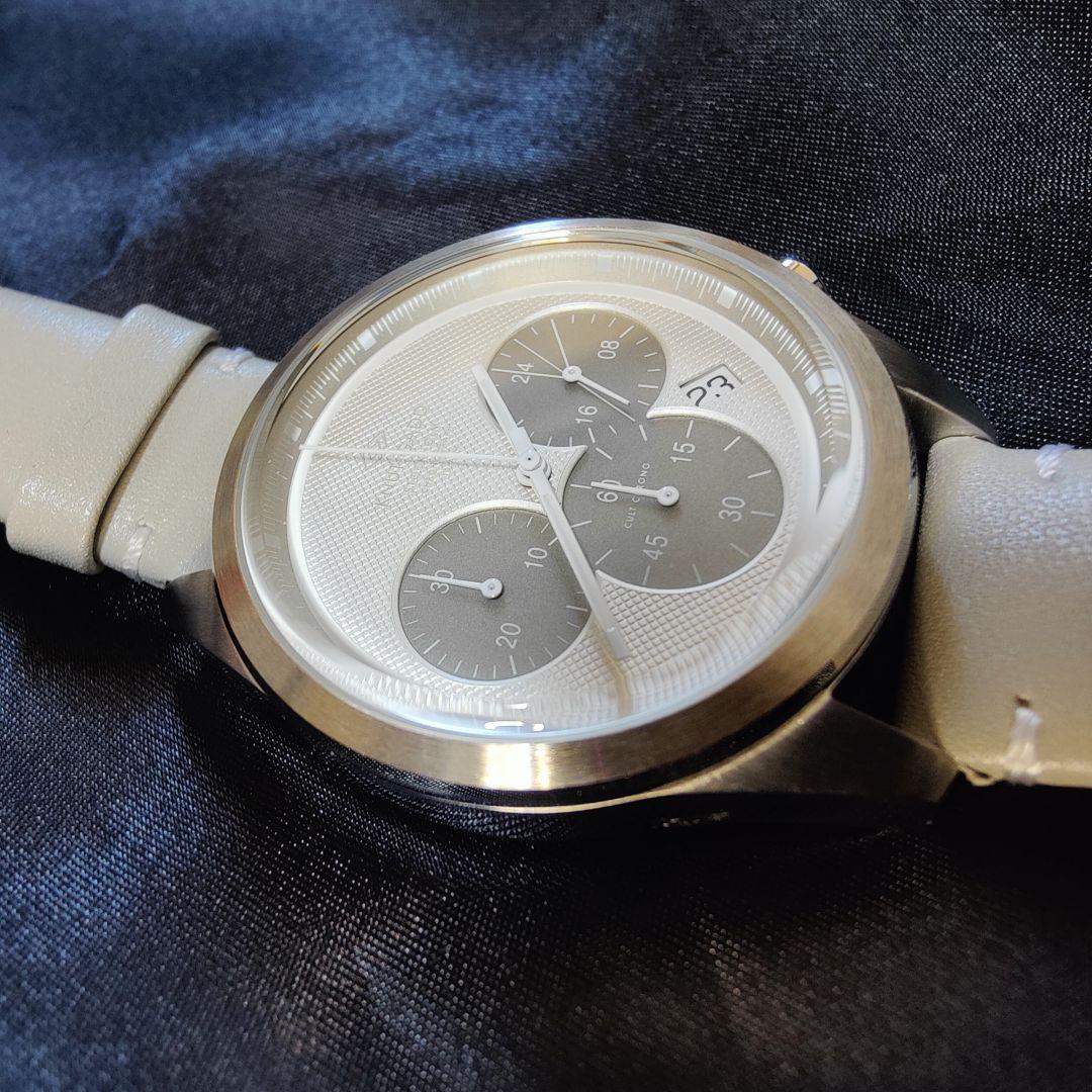 KNUT GADD/クヌートガッド　クロノグラフ 　クォーツ　メンズグレーレザー