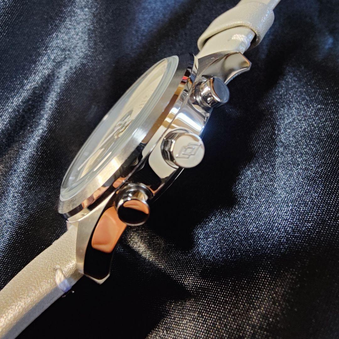 KNUT GADD/クヌートガッド　クロノグラフ 　クォーツ　メンズグレーレザー