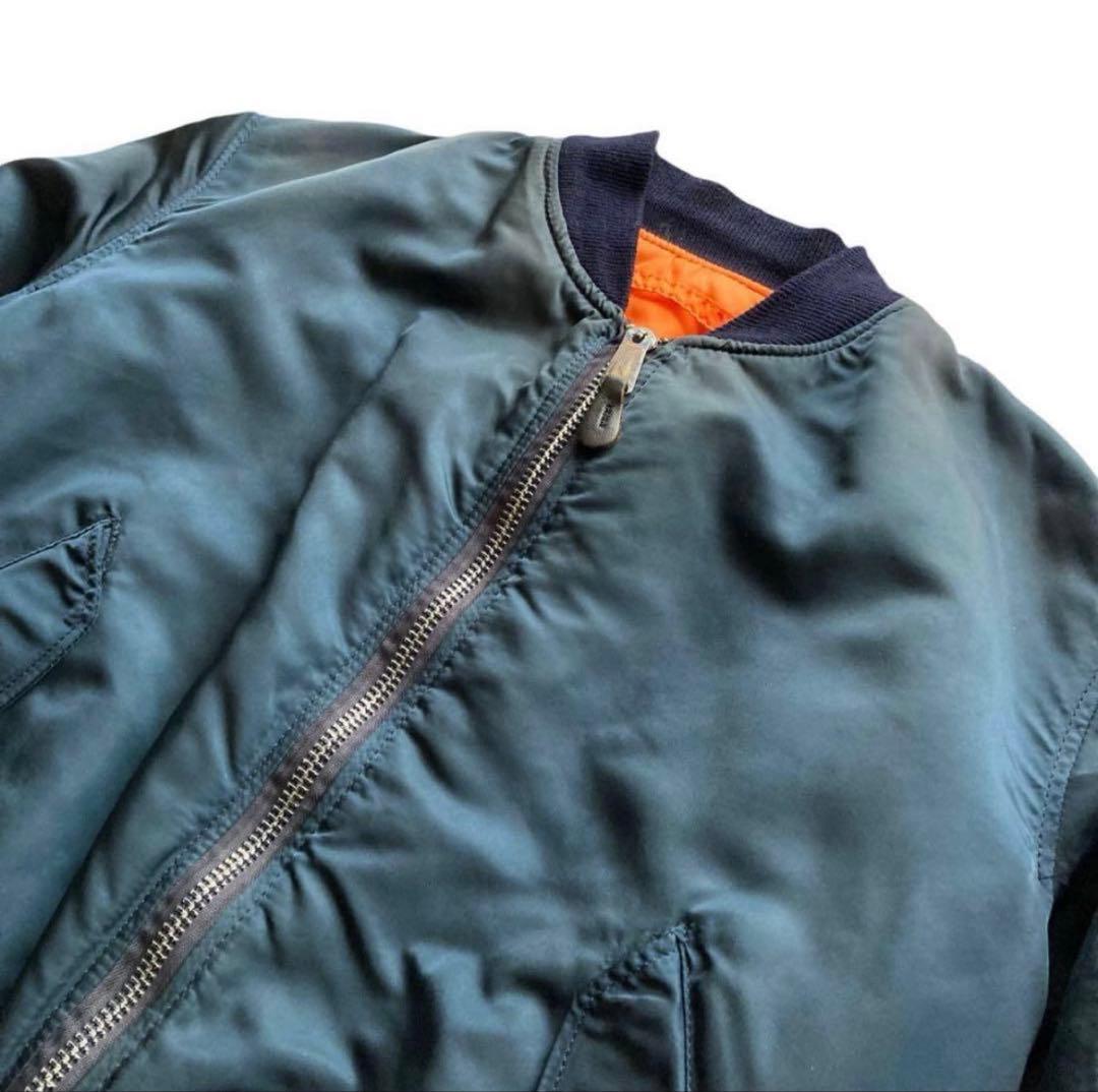 希少カラー★ 90s USA製 ALPHA MA-1 ネイビー L