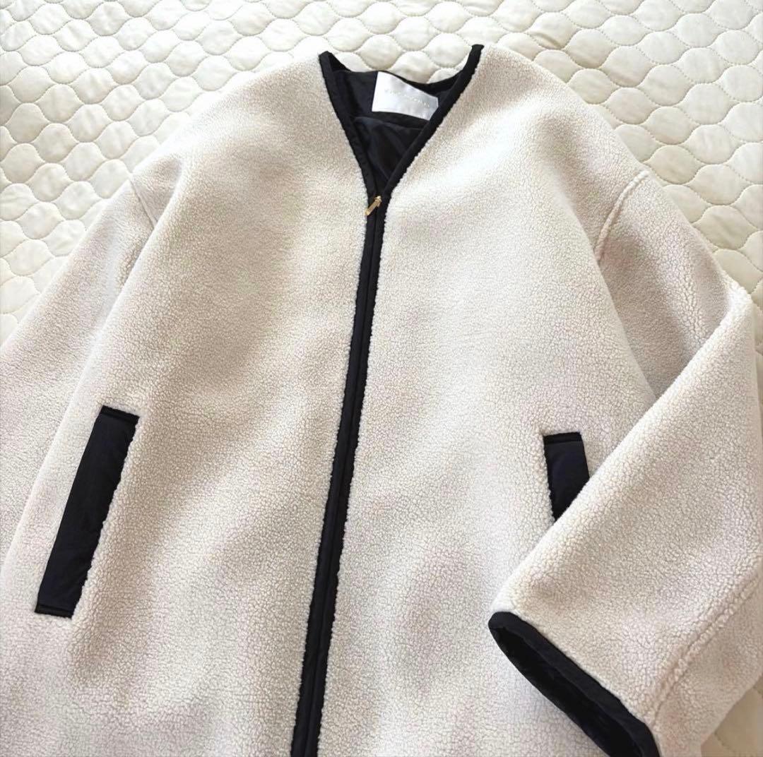 【極美品】リヴドロワ ✴︎小山田早織さんスタイリング ノーカラーボアコート