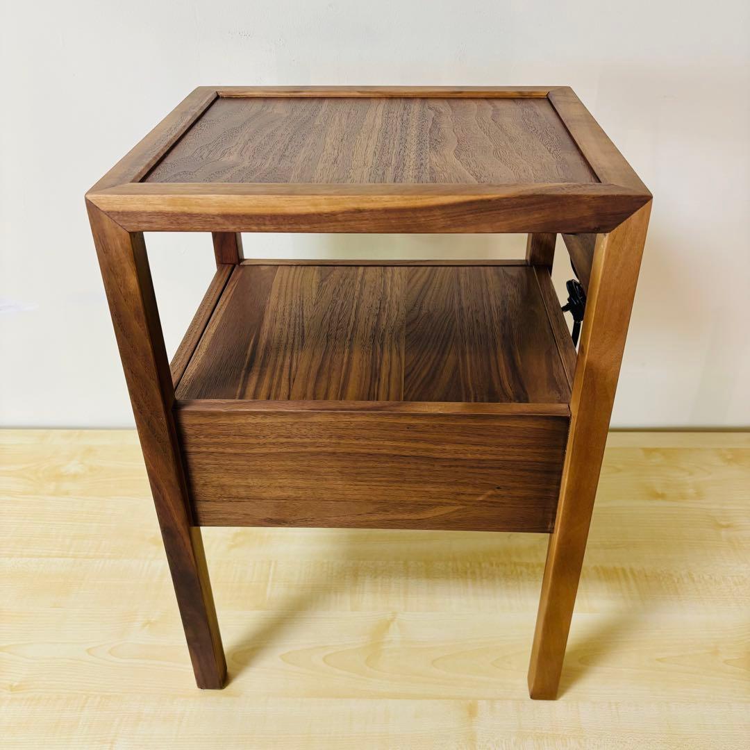 三環ジャパン 大川家具 オーク ウォールナット 天然木 サイドテーブル