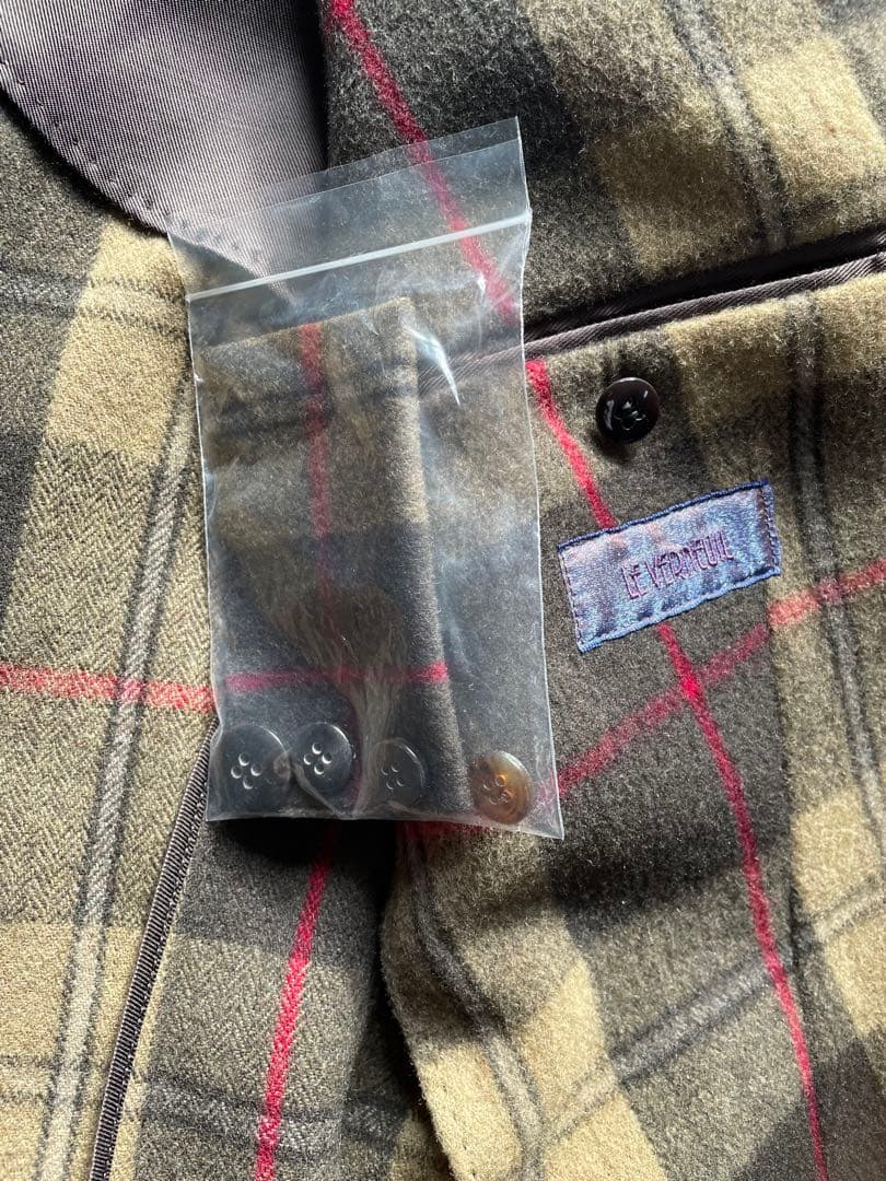 LE VERNEUIL ルヴェルヌイユ　チェック柄ウールジャケット　メンズS