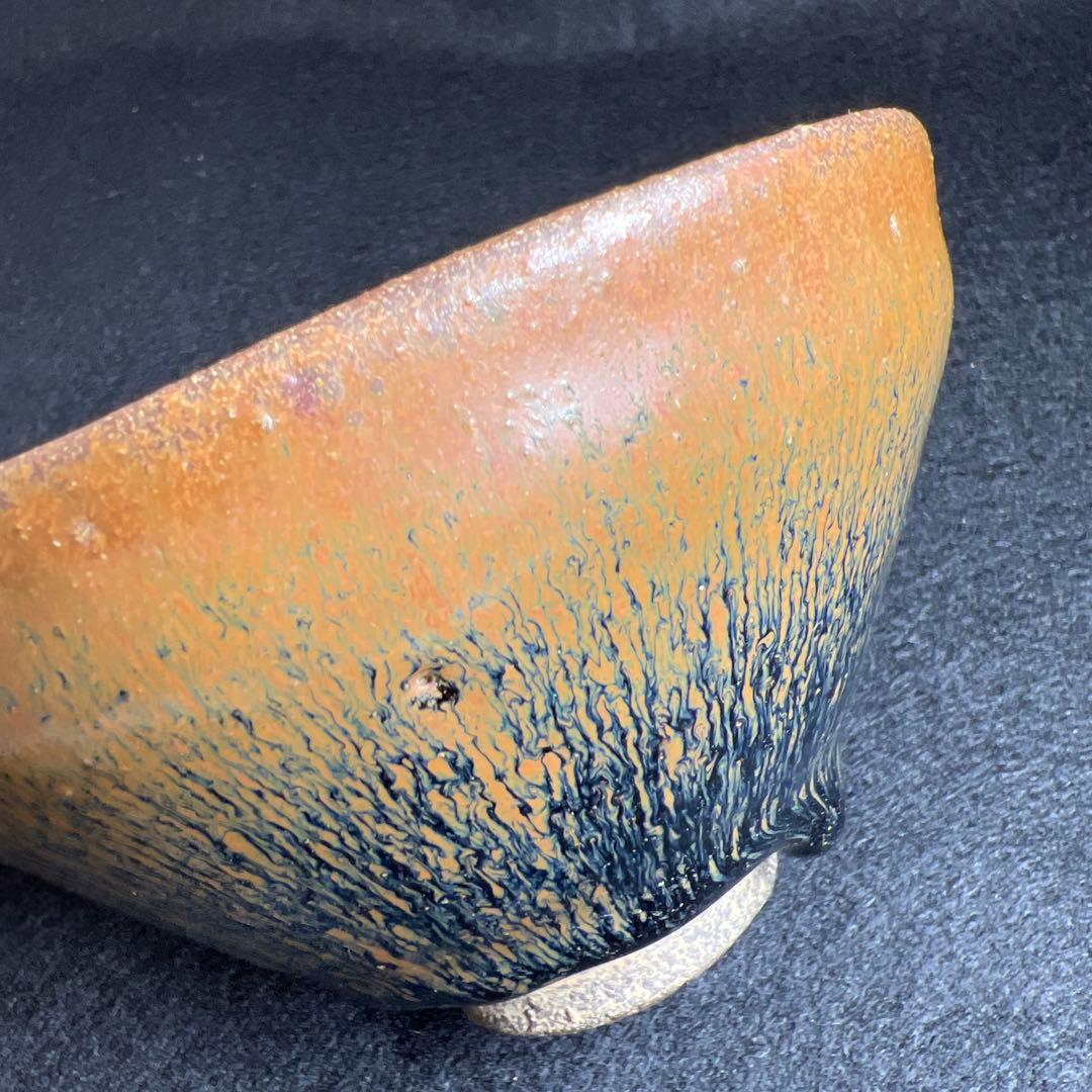 中国古玩　天目茶碗　口径約12.5㎝　東Y8-0105☆2Fタエチ