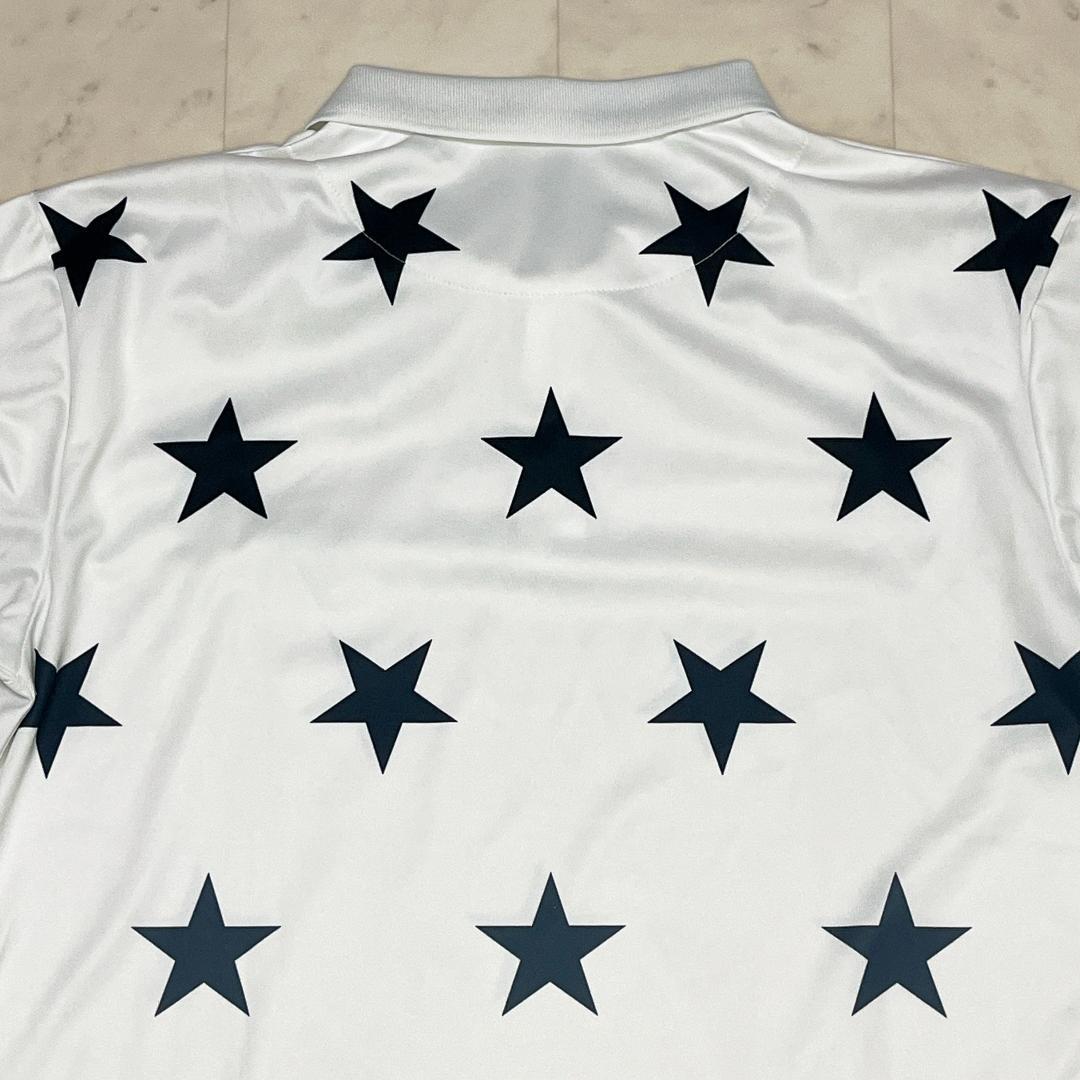 V12 ヴィトゥエルヴ 半袖 星柄 ポロシャツ ホワイト ゴルフ ウェア L