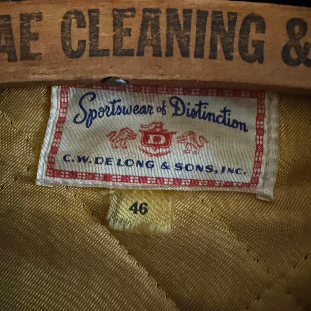 1950年代 ヴィンテージバーシティジャケット　赤黒 レザー袖 CROWN