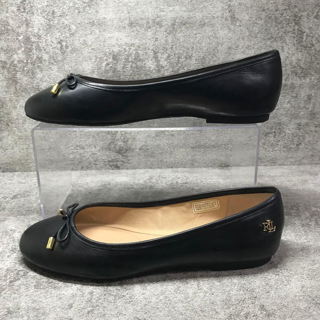 ✨美品✨ローレンラルフローレン ジェイナ レザー フラットシューズ 黒