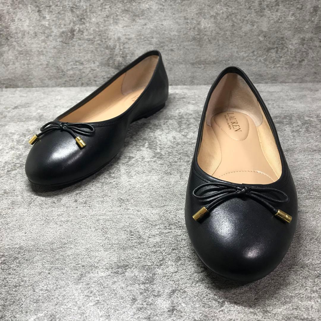 ✨美品✨ローレンラルフローレン ジェイナ レザー フラットシューズ 黒