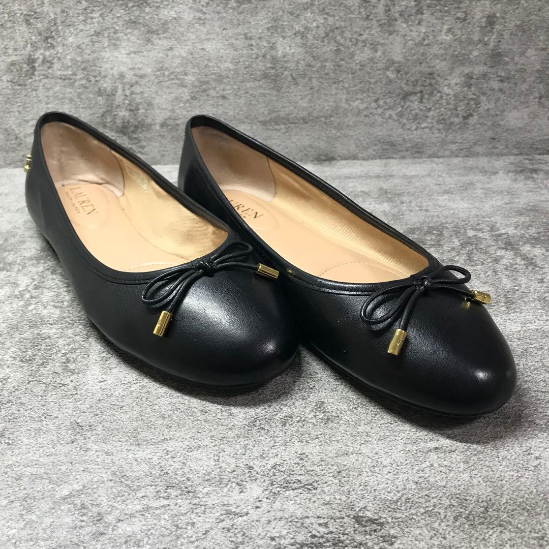 ✨美品✨ローレンラルフローレン ジェイナ レザー フラットシューズ 黒