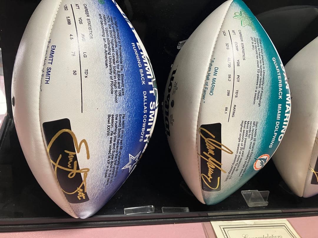 サイン入りフットボールセット 4個　認定証付　NFL アメフト