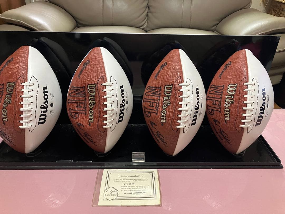 サイン入りフットボールセット 4個　認定証付　NFL アメフト