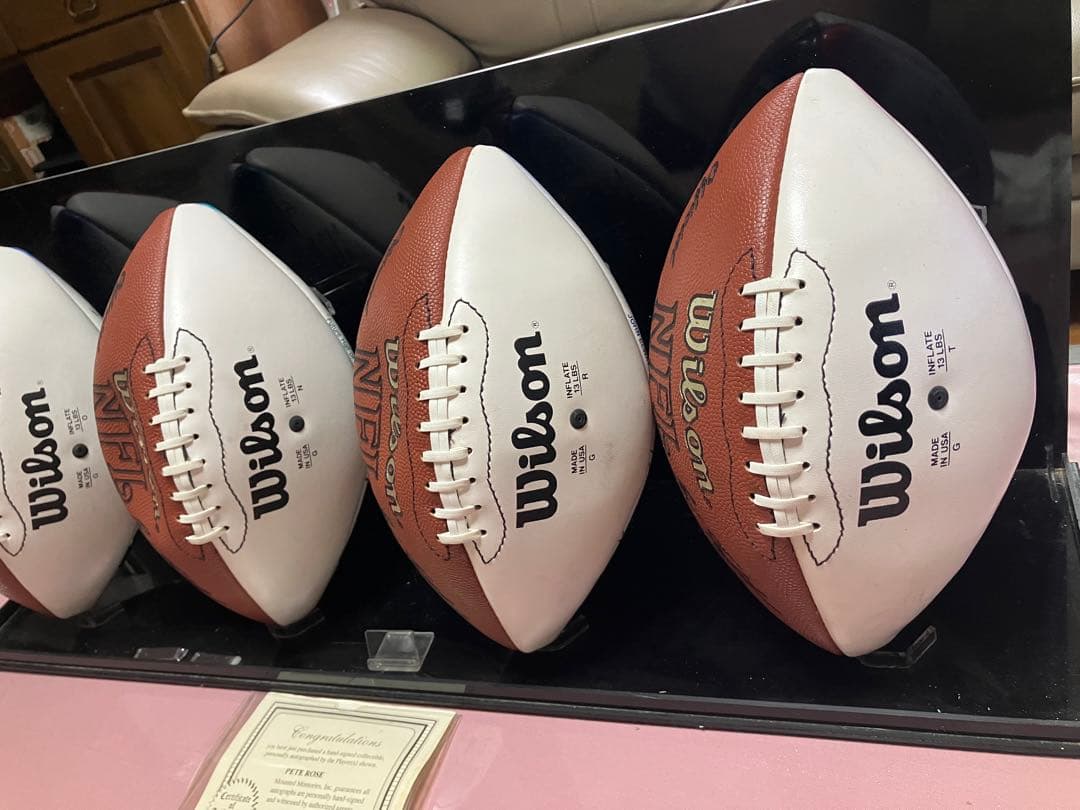 サイン入りフットボールセット 4個　認定証付　NFL アメフト