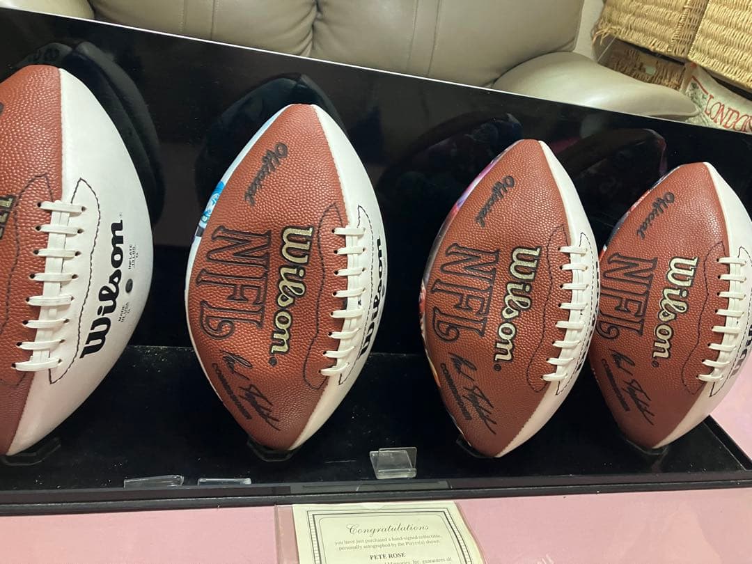サイン入りフットボールセット 4個　認定証付　NFL アメフト