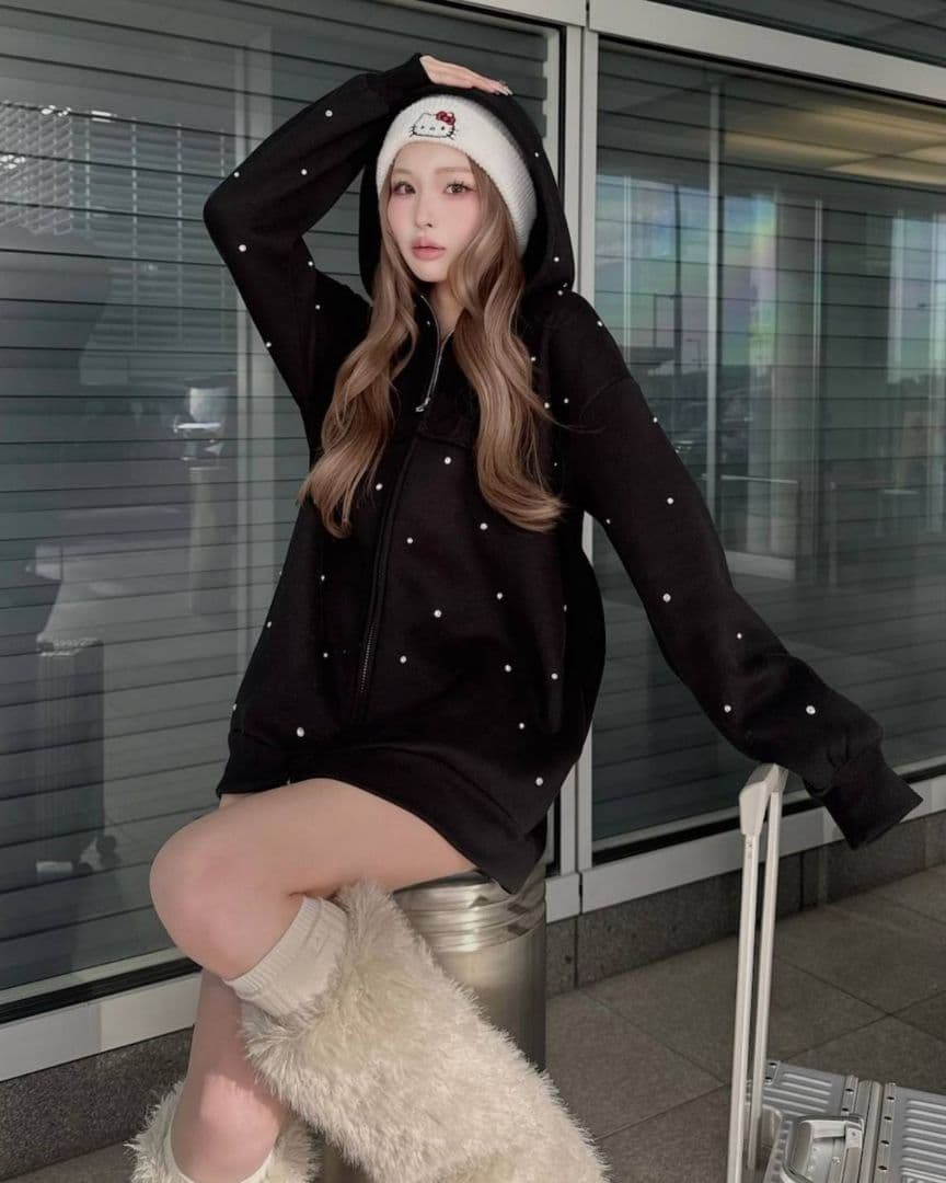 DDロゴビジュージップパーカー ダーリッチ Darich ブラック