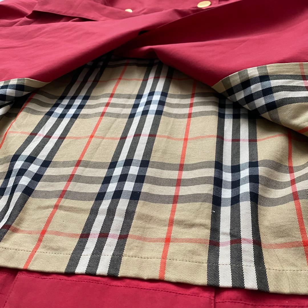 【極美品】 バーバリーズ トレンチコート 金ボタン ノバチェック M相当 赤